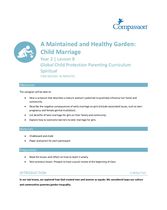 (Y2) Lesson 8: A Maintained and Healthy Garden - Child Marriage