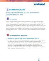 Child Protection Sermon Outline: Children Matter to God