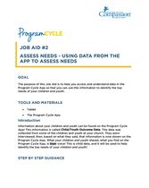 Job Aid 2 - Using Data from the App to Assess Needs
