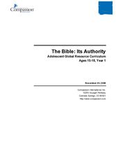 Adolescent Core Curriculum - Spiritual - The Bible Its Authority - Ages 15 - 18, Year 1