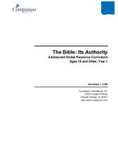 Adolescent Core Curriculum - Spiritual - The Bible Its Authority - 19+, Year 1